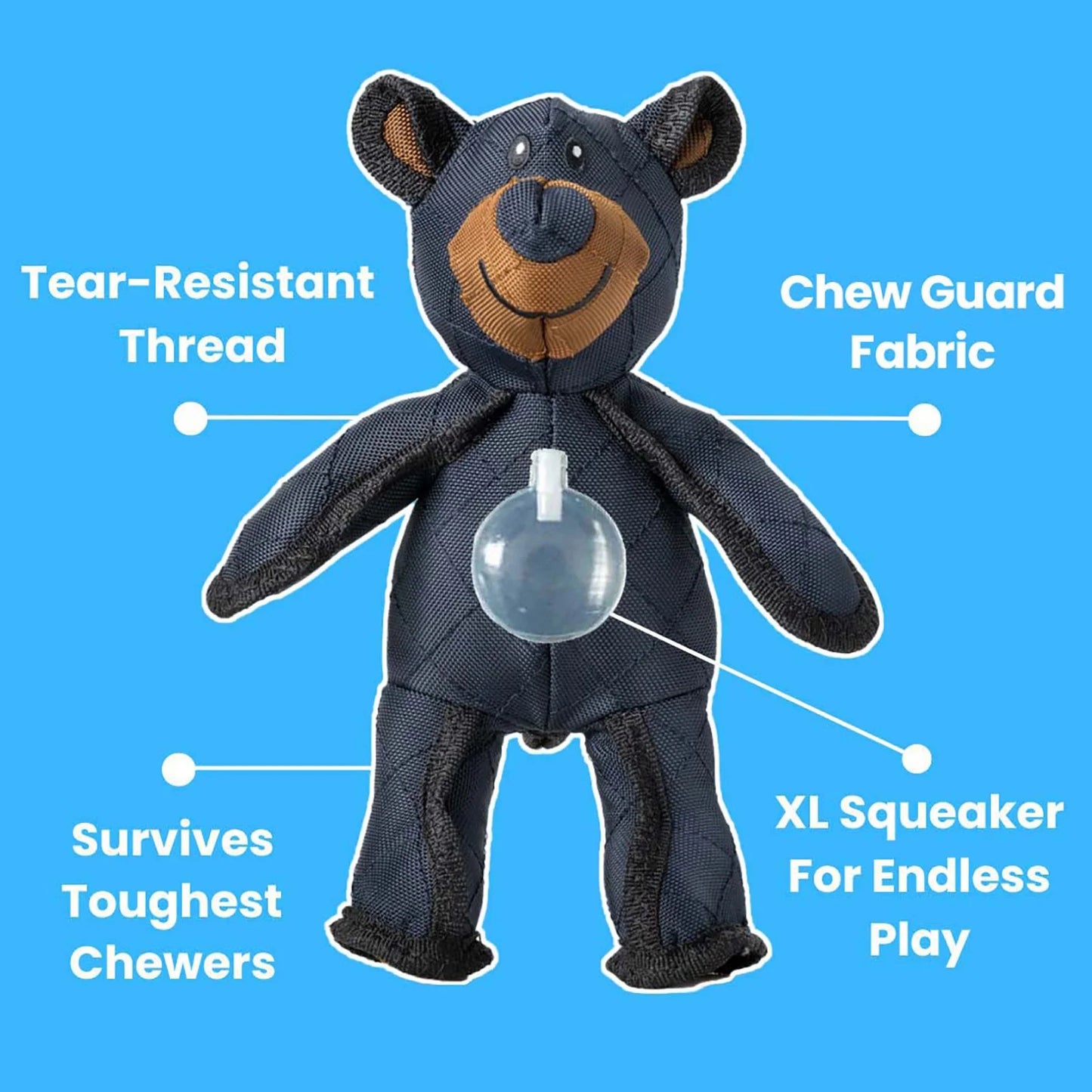 Unbreaka Bear - 2025 New Unbreakable Bear Dog Toy, Indestructa Bear, Indestructible Bear Dog Toy, Indestructible Plush Toy for Heavy Chewer, Indestructible Squeaky Dog Toy to Keep Them Busy